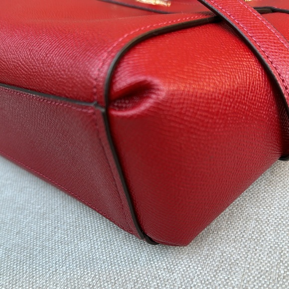 EUC Auth Coach Mini Brooke Carryall-Multi Wear Strap-Red Leather/Gold Toned - Picture 10 of 17